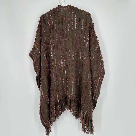 Rising Tide Shawl Poncho Womens ONE SIZE Bohemian Knit Lightweight Oversized - Picture 2 of 16